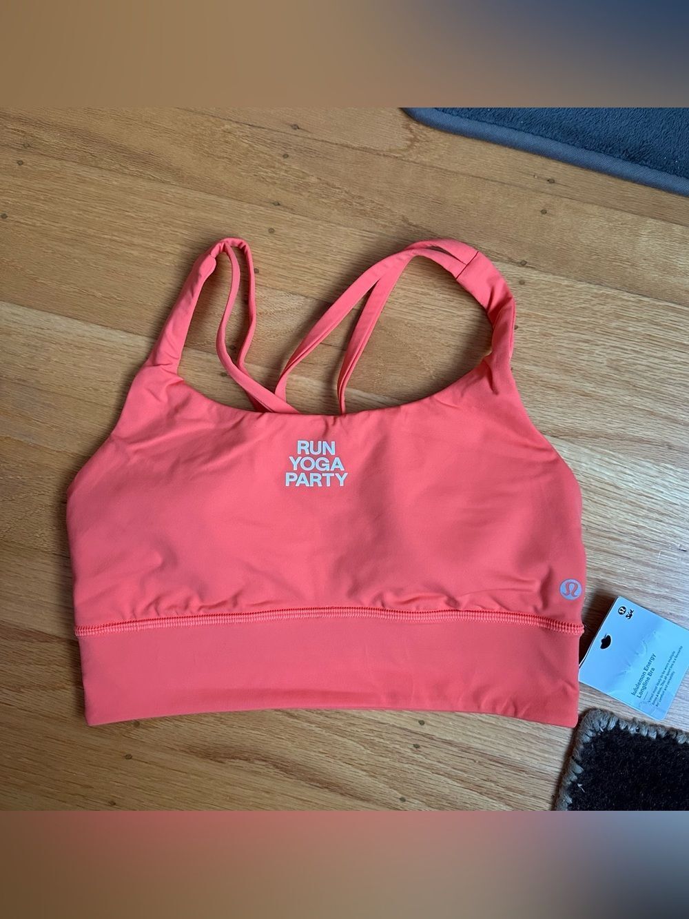 NWT 10 lululemon Energy Longline Bra 2026 SeaWheeze Tangerine Whip Orange